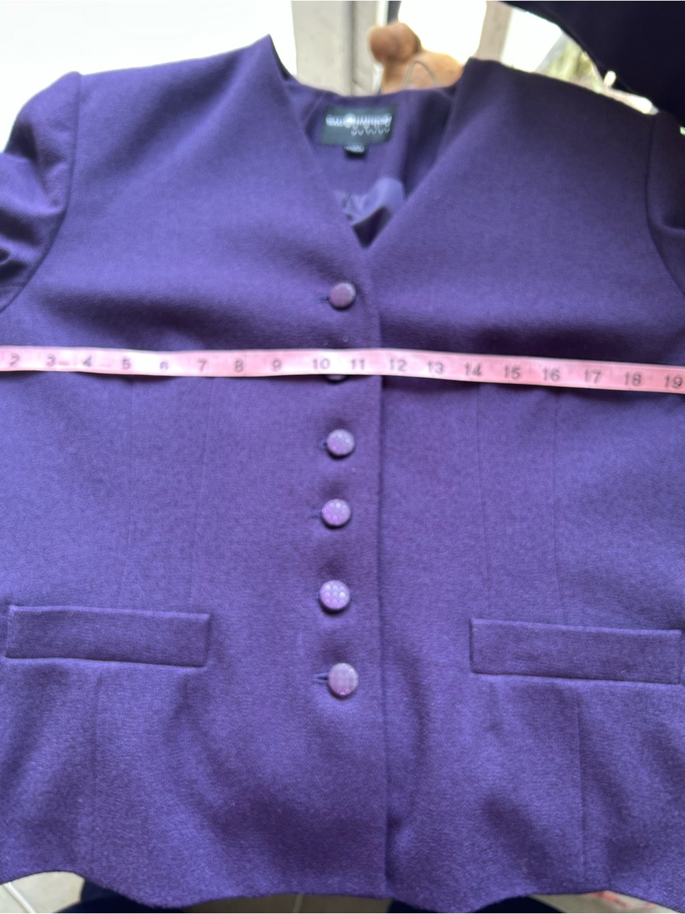 Sag Harbor 14 Petite Plum Buttoned Blazer Jacket skirt set - Picture 11 of 16